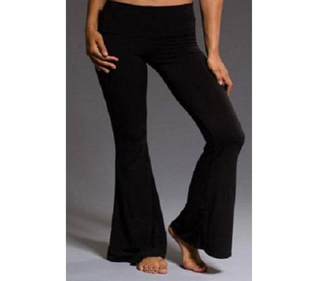 Adult Girls/Women Casual High Waist Bell-Bottom Loose Solid Elastic Waist Flare Pants
