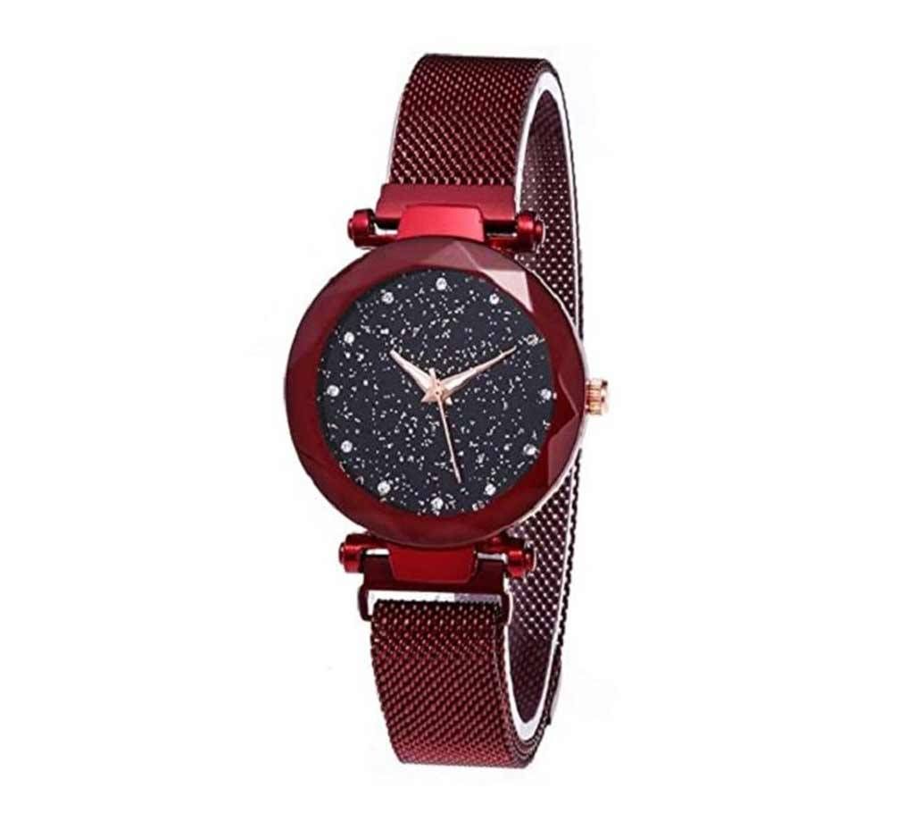 Women's magnetic Metal Stripe Wrist Watch