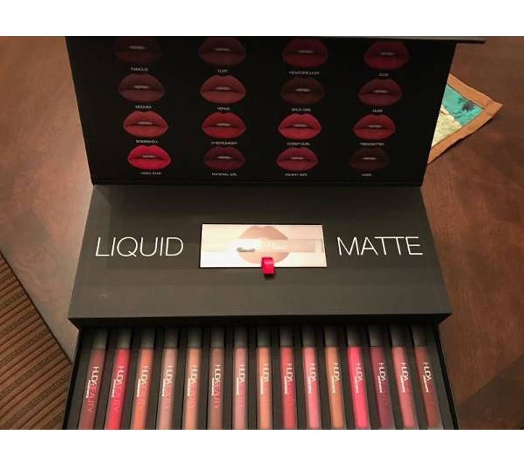 Huda Beauty Liquid Matte Lipstick_16 Pcs Delux Set