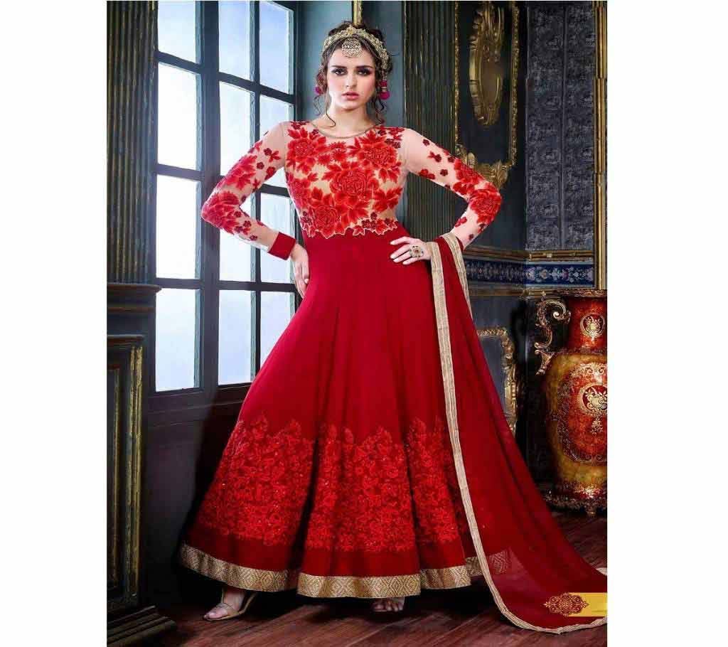 Red Pure Georgette Anarkali Suit RFD-17194