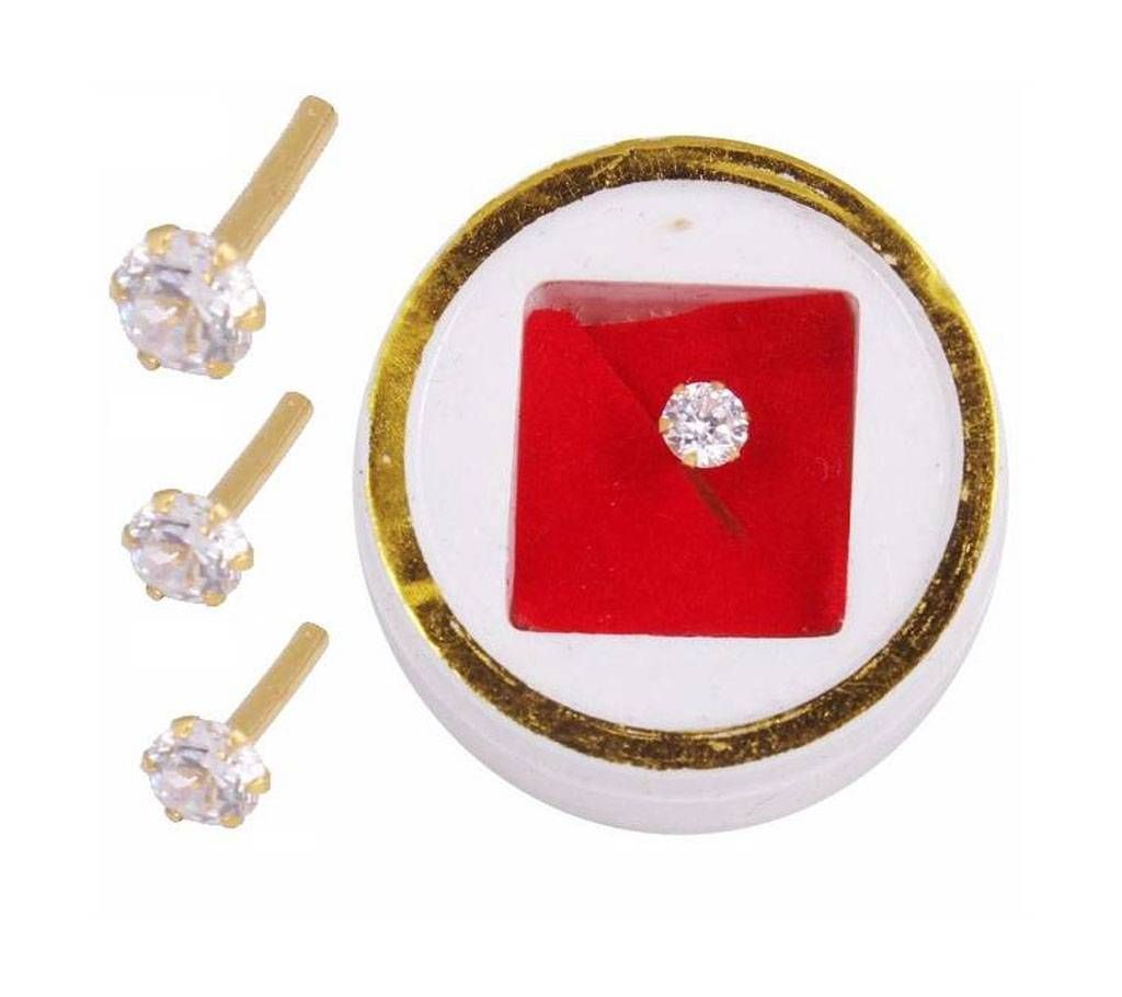 White Stone Gold Nose pin (21caret)