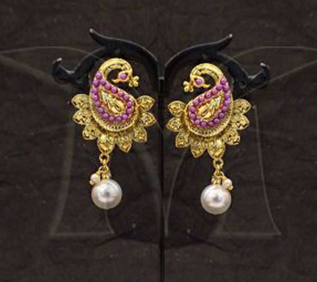 Paan Shape Leaf Antique Earrings (by Pink Point - ER-3658-30)