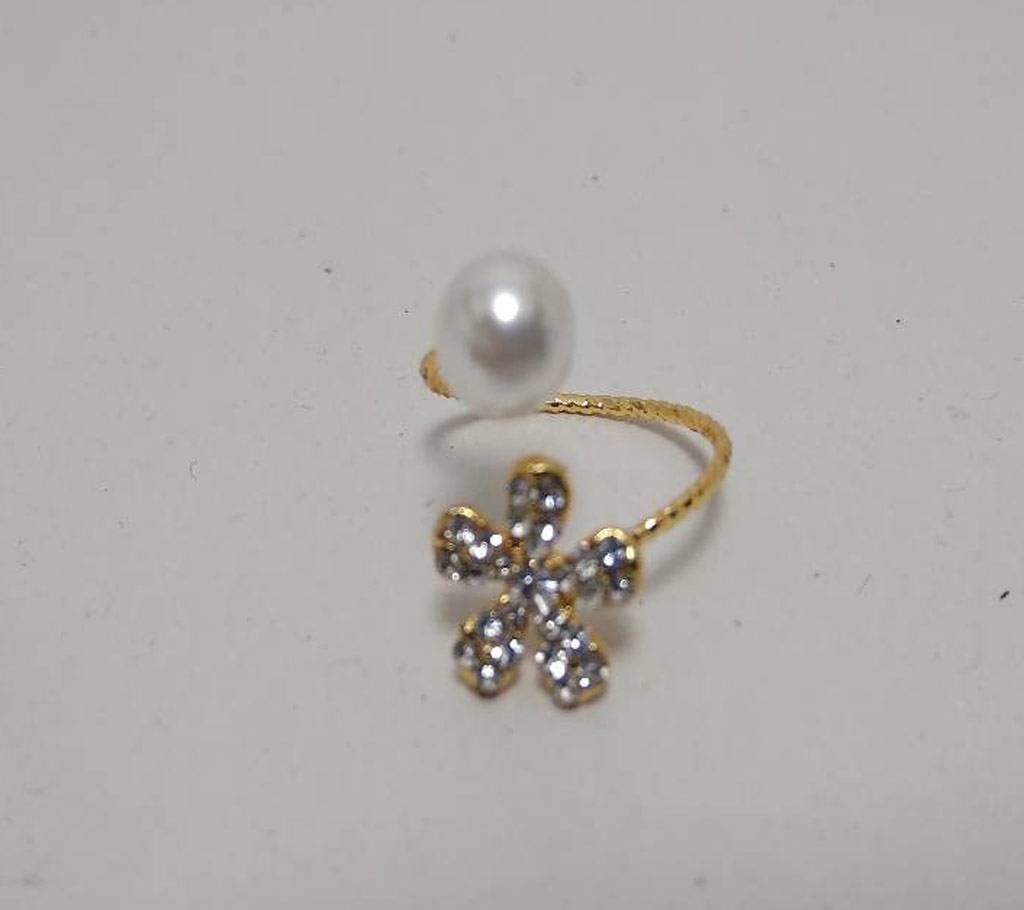 artificial pearl stone work finger ring 