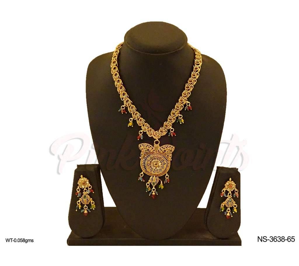 Butterfly Shape Round Antique Necklace (by Pink Point - NS-3638-65)