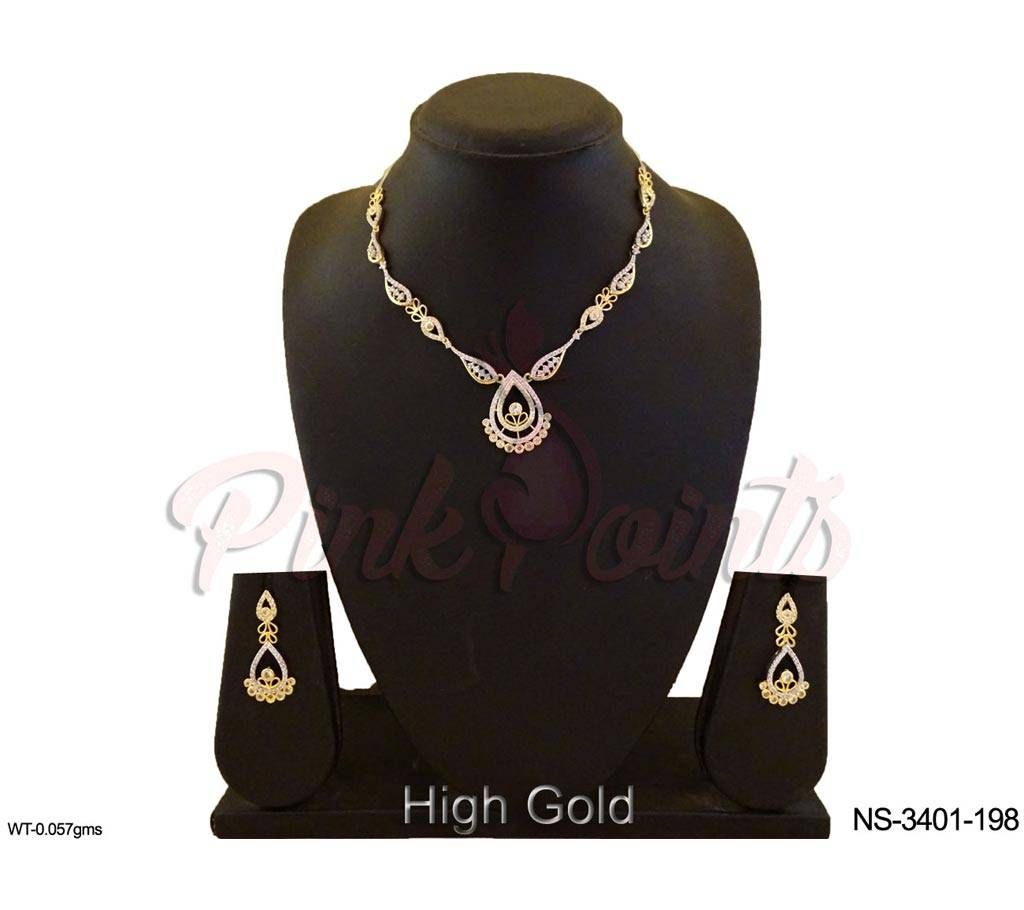 PAAN SHAPE DESIGN CZ NECKLACE (by Pink Point - NS-3401-198)