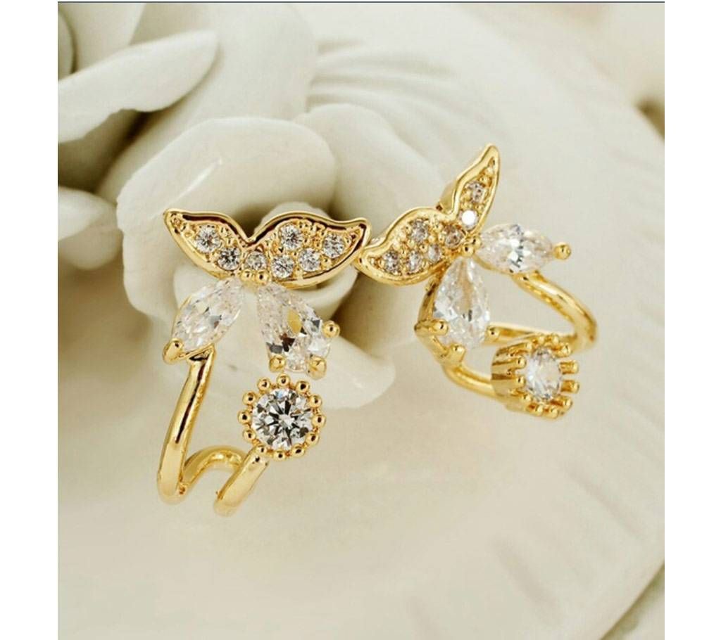 Chia Fashion Plated CZ micro butterfly stud earrings (by Pink Point - CHIA15)