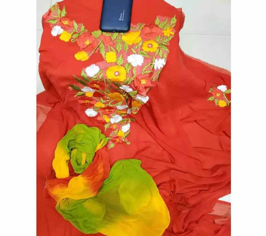 Unstitched Georgette Embroidery Work Two-Piece