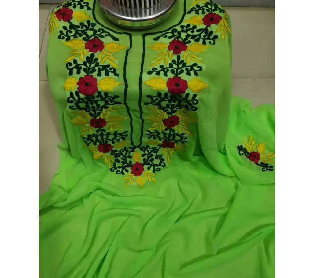 Unstitched Embroidery Georgette Work One Piece