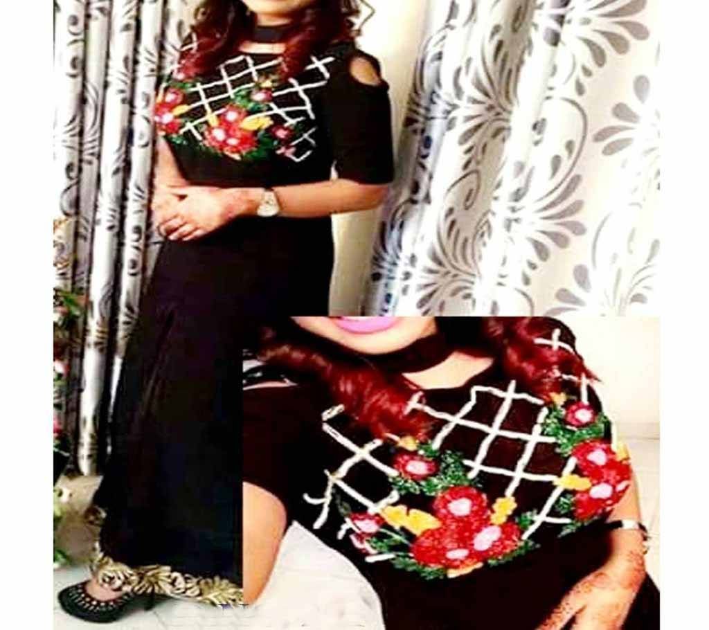 Unstitched Black Georgette Salwar Kameez For Women