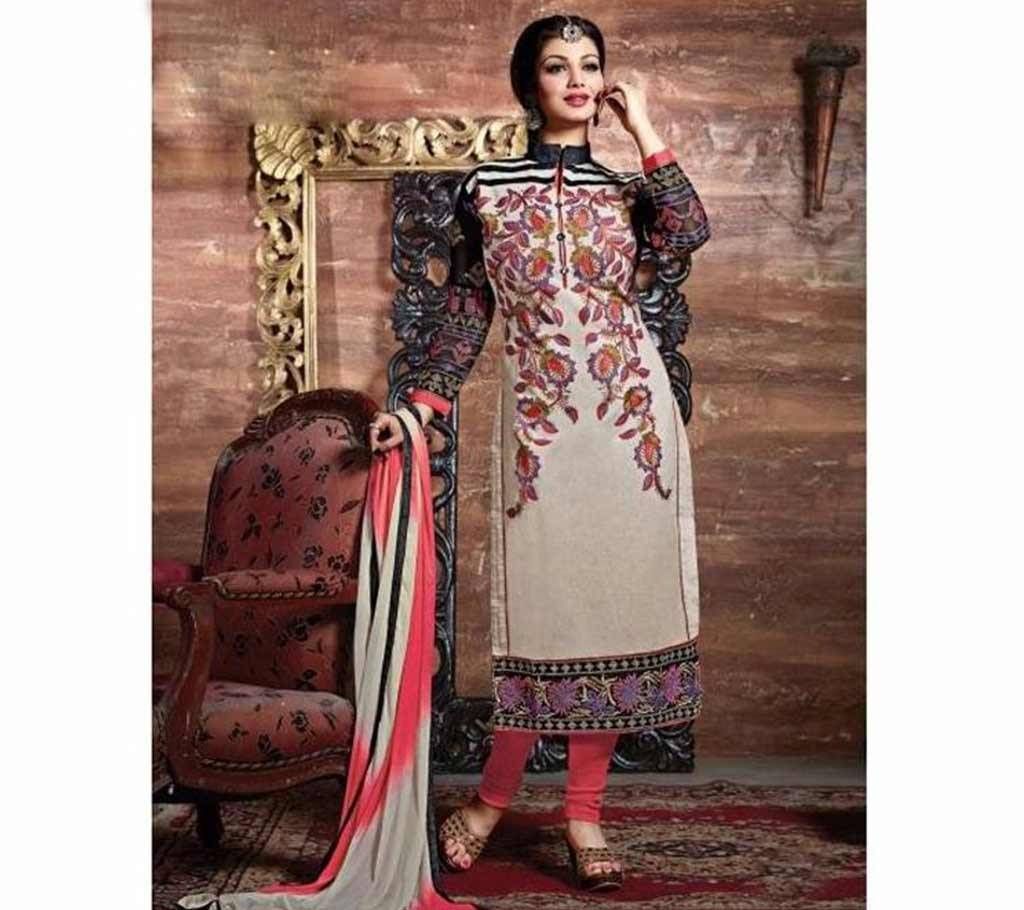 Multi-Color Cotton Unstitched Block Printed Salwar Kameez For Women (Copy)