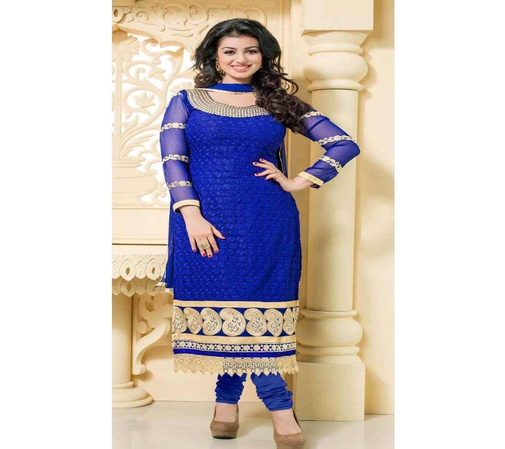 Unstitched block printed Rajdhani voyel cotton Salwar Kameez St block-421