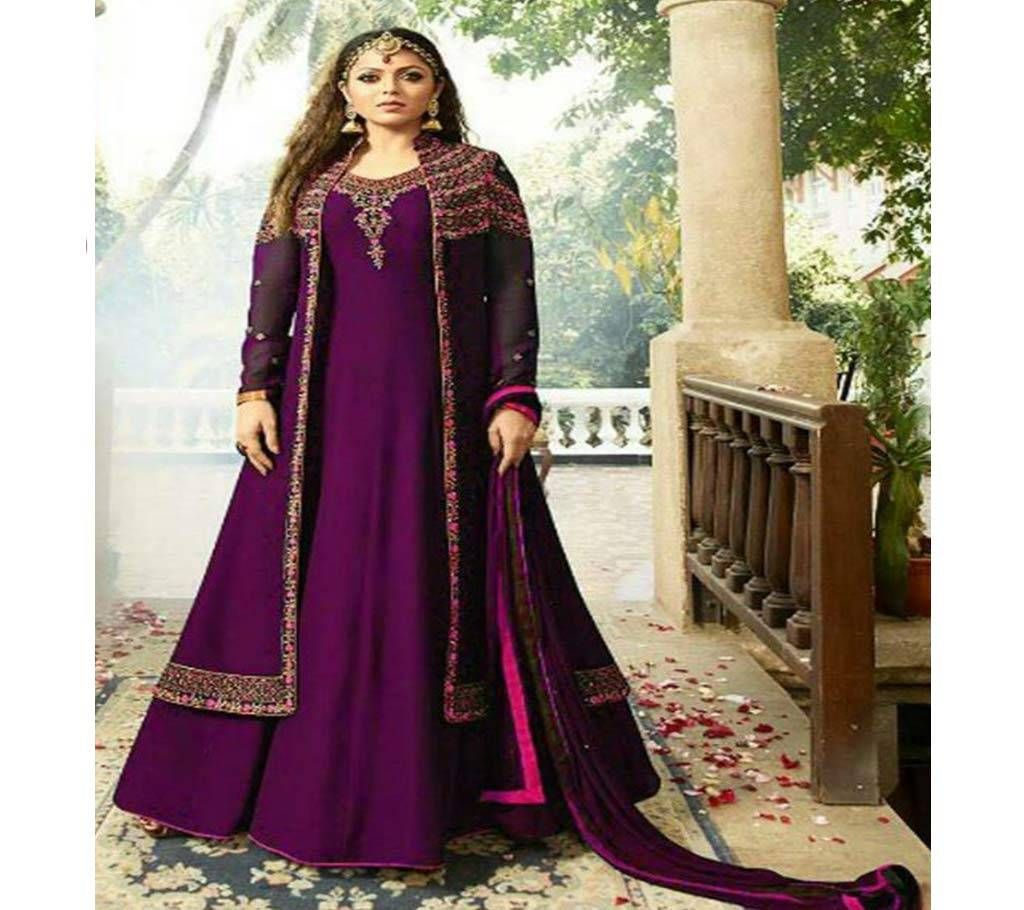 Semi Stitched indian weightless Georgette  Embroidery Long koti  Gown for womem