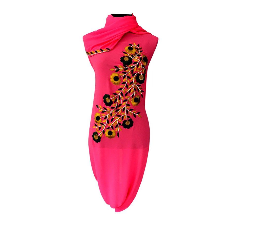 Unstitched georgette karchupi three piece 