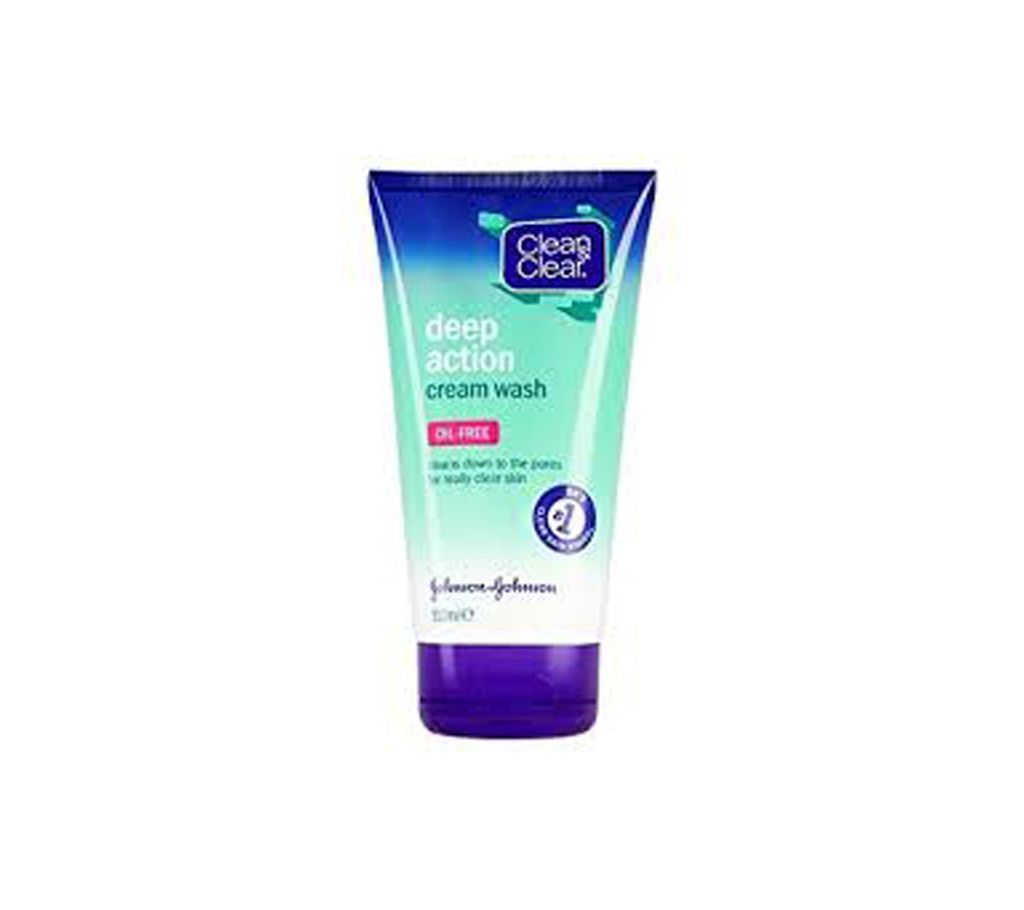 Clean&Clear Deep Action-Cream Wash-Oil Free-150ml - UK