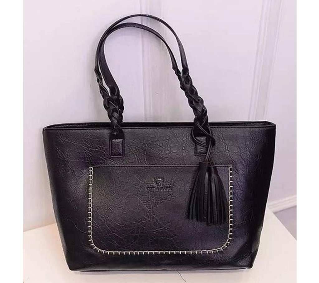 Women New Design Artifical Leather Sidebag Handbag  Black  1834