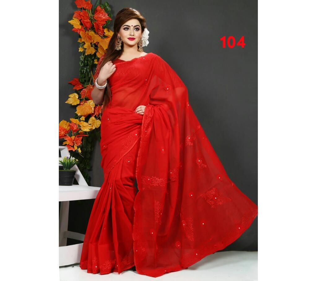 > Design Silk Sharee with stone