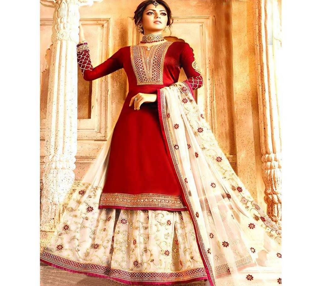 Unstitched  Embroidery Georgette Gown- NITYA 3003