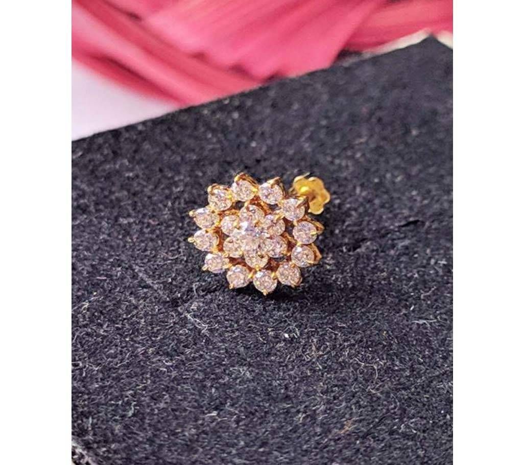 18 Caret Sunflower Shape Nose Pin