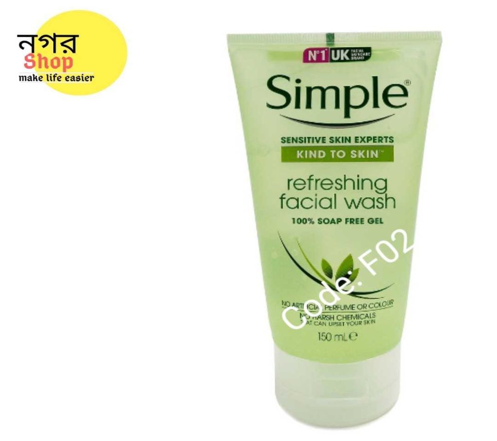 Simple Kind to Skin Refreshing Facial Wash Gel (150ml)-UK