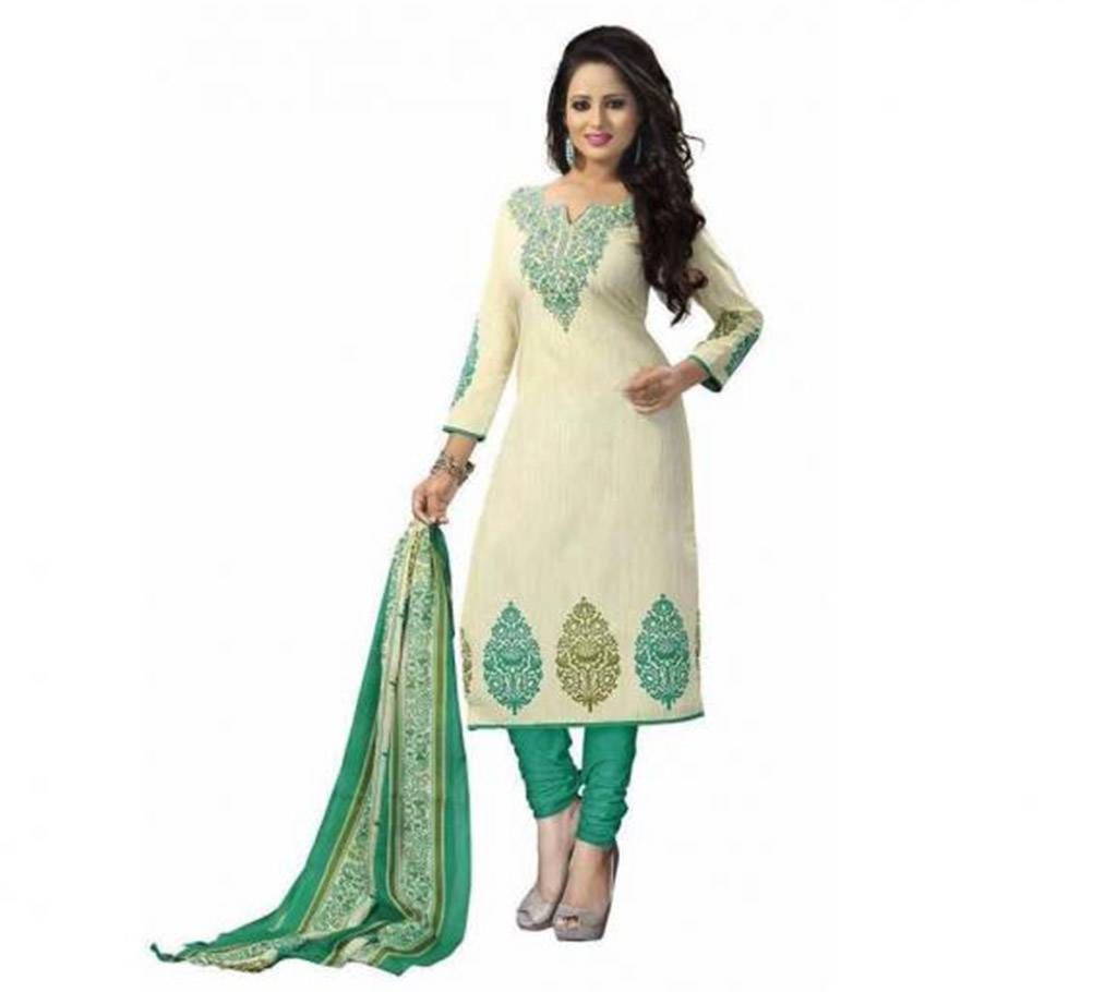 Teal Cotton Block Printed Salwar Kameez
