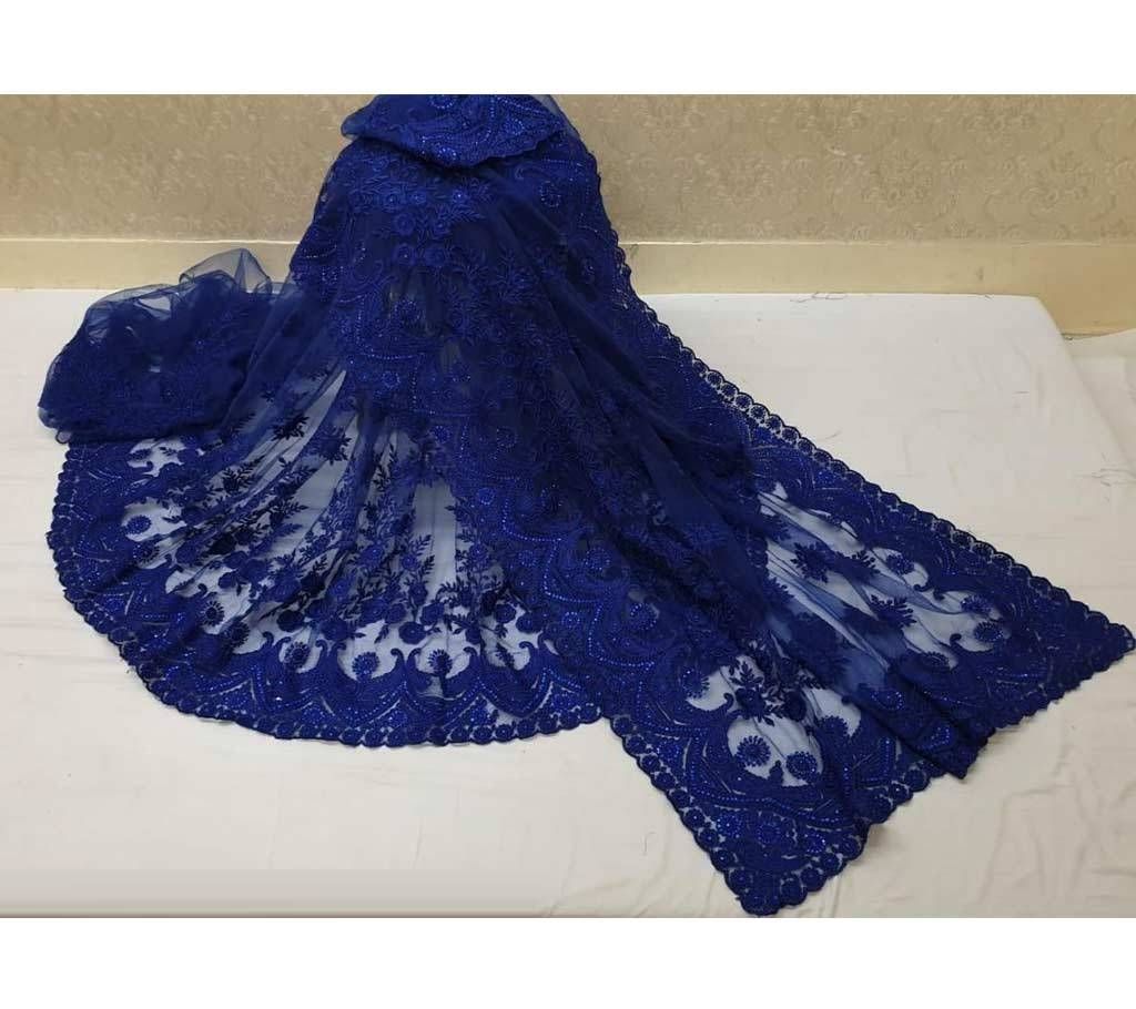 Gorgeous Party Saree- 06 Deep Navy Blue Color