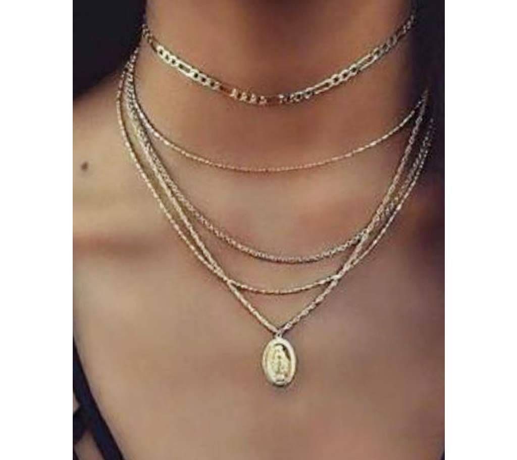Pendant Chain Set For Women - Golden