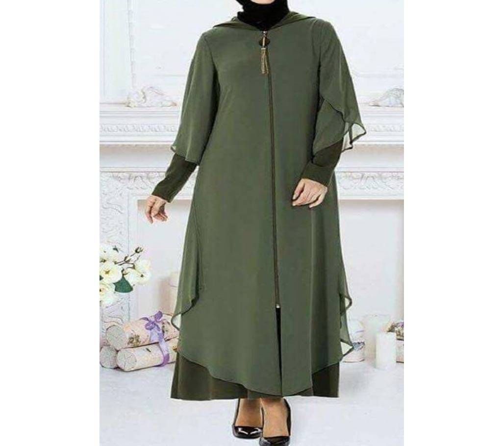 DarkOliveGreen Georgette Borka For Women