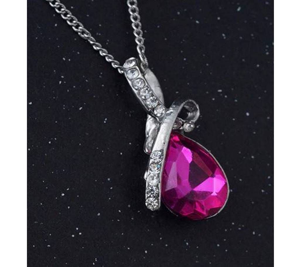 Crystal Water Drop Pendants Necklace