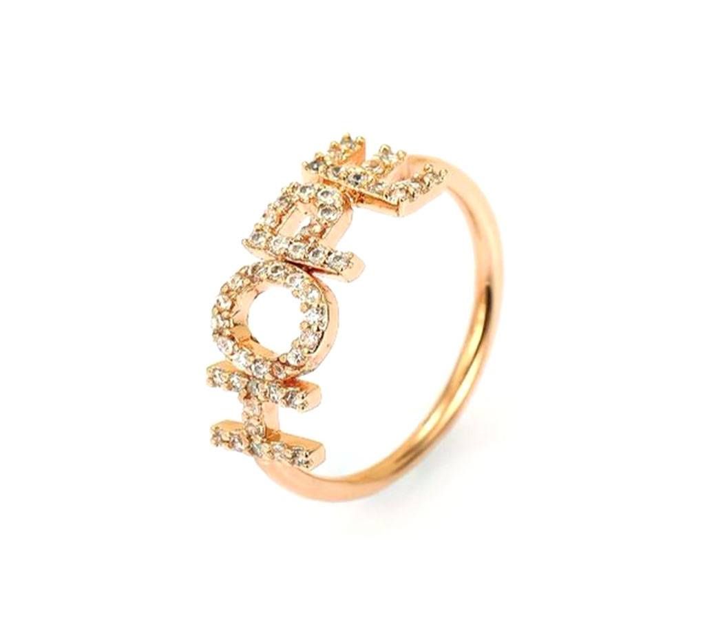 Rose Gold Metal Hope Letter  Ring for Women