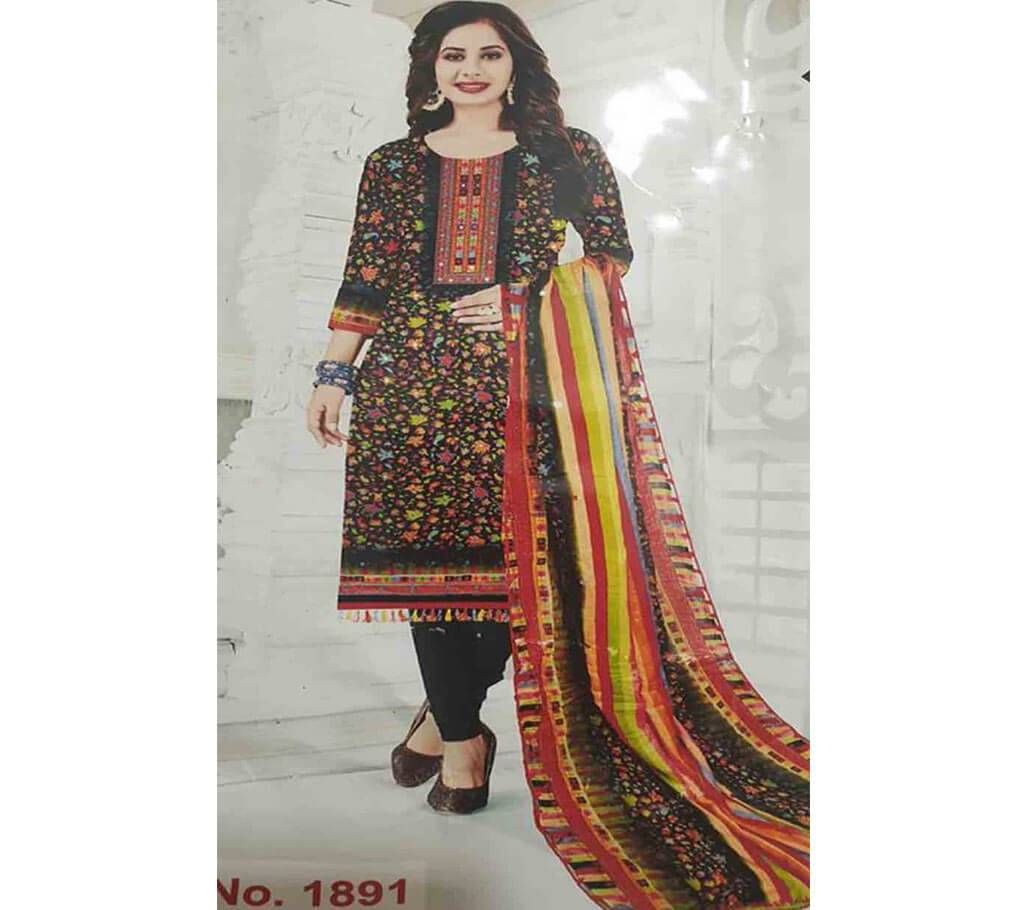 joypuri unstitched Cotton three piece