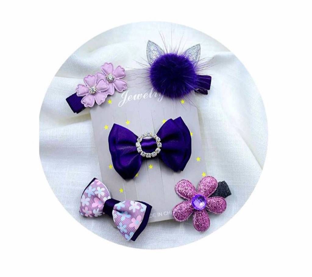 5PCS/set Cute Bow Hair Clip for Girls
