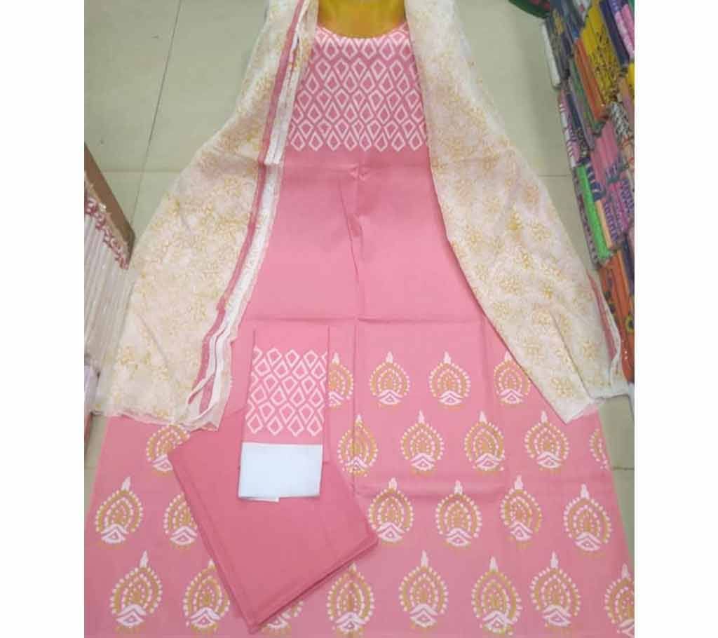 Rajdhani Voil Cotton Block Printed Shalwer Kameez for Women-1