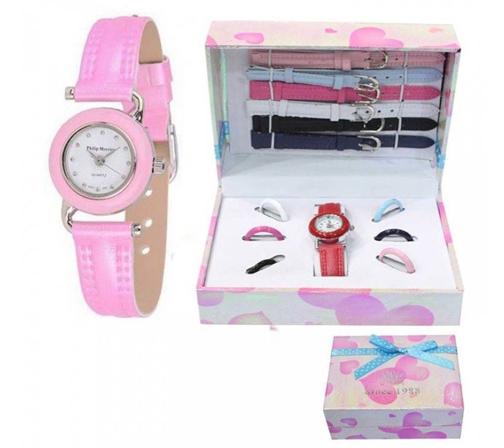 Changeable dial and belt ladies wrist watch 