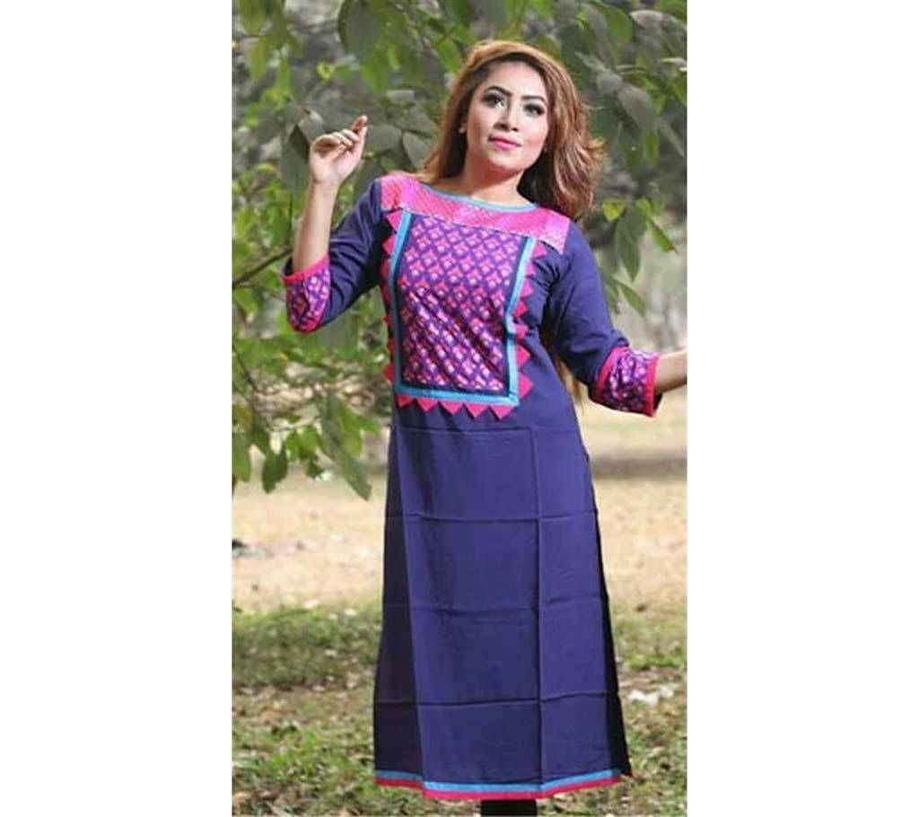 Aplic Navy Blue Long kameez