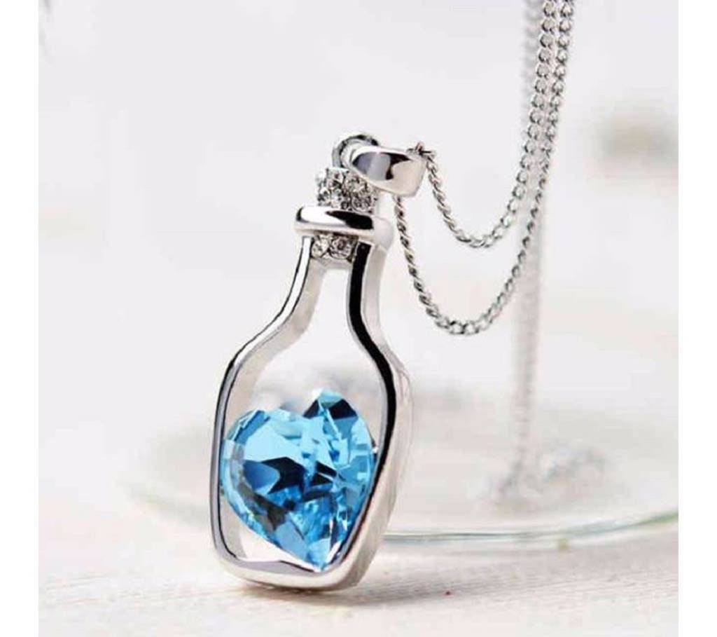 Love Drift Bottles shaped crystal chain pendant