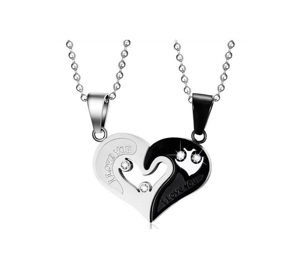 I Love You Heart Shaped Couple Pendant