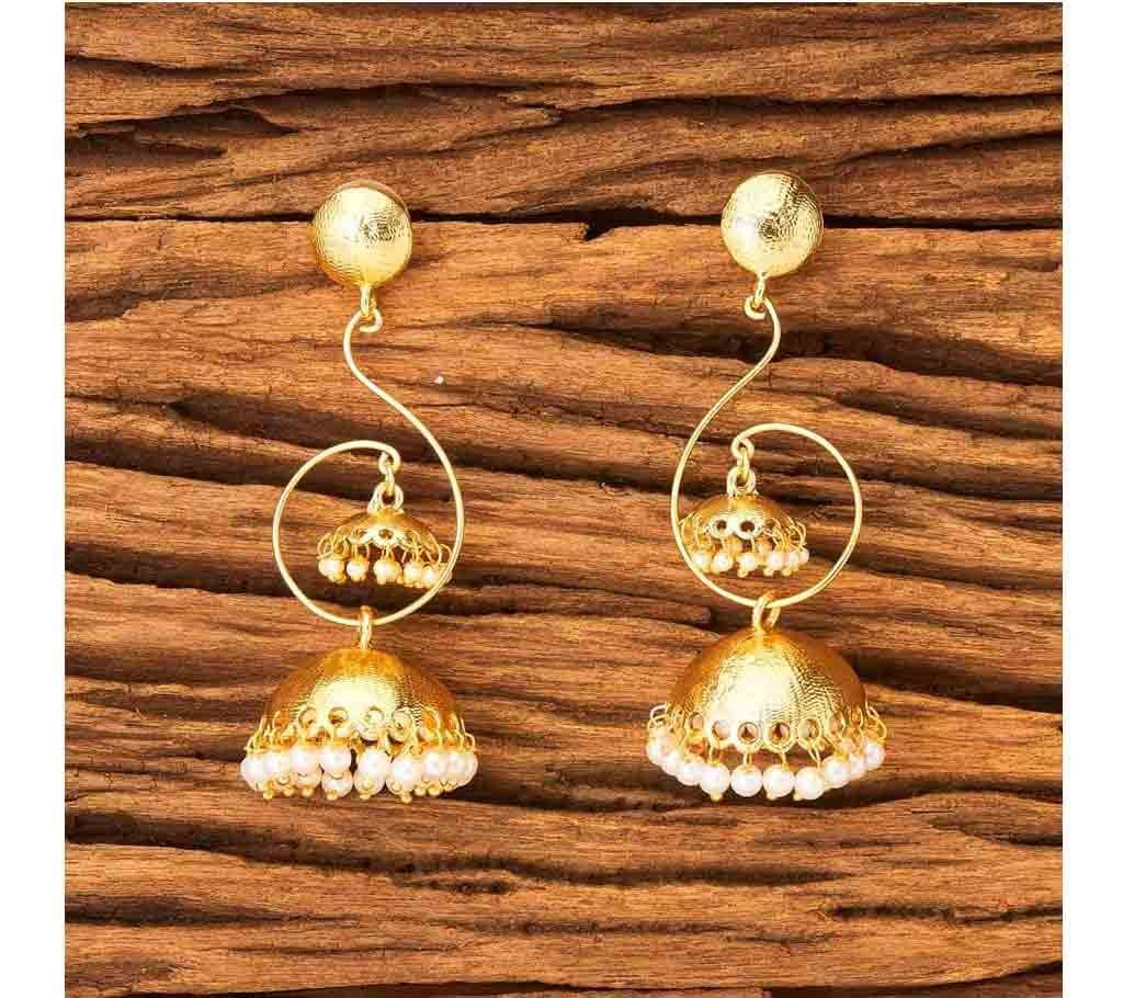 FANCY GOLD PLATED INDO WESTERN JHUMKI 8407 (by Pink Point - KJ8407)