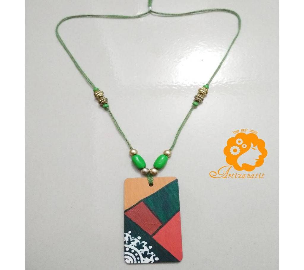 Wooden Pendant with Mala