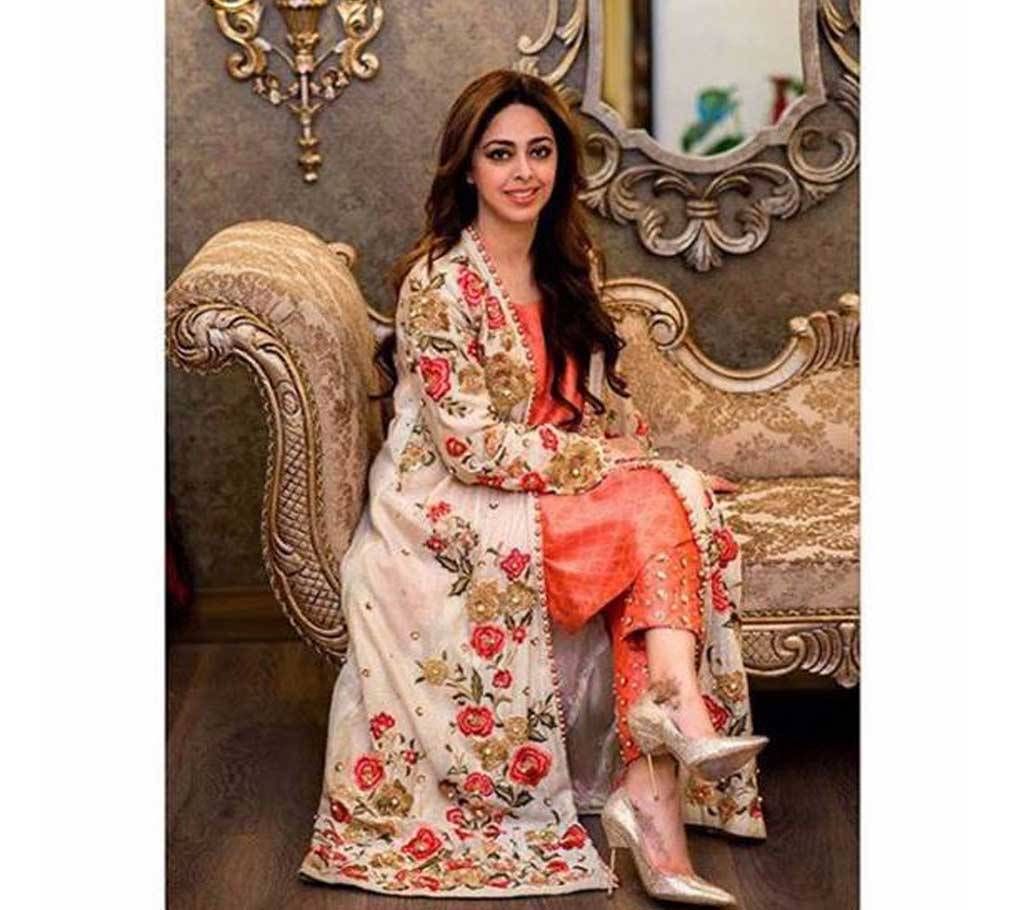 Indian unstitched georgette replica long suit(2 pc)