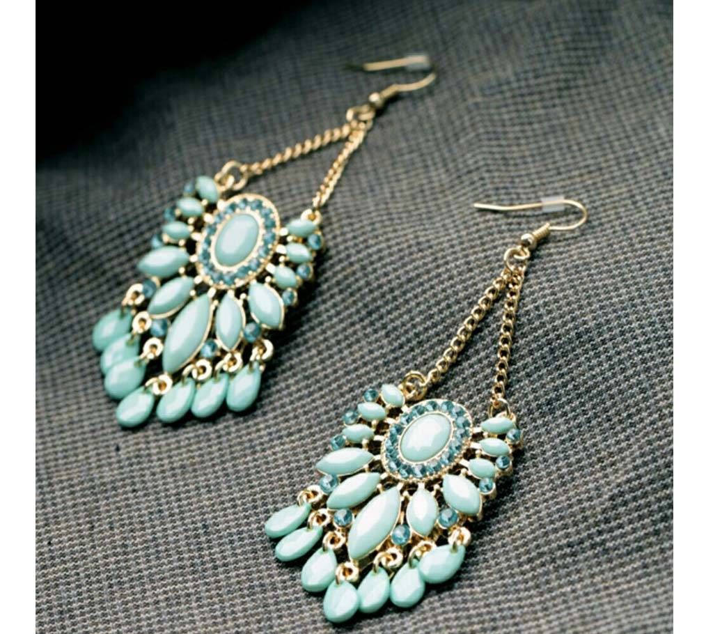 Chia Fashion Designer Gold Plated Long Drop Earrings (by Pink Point - CHIA22)