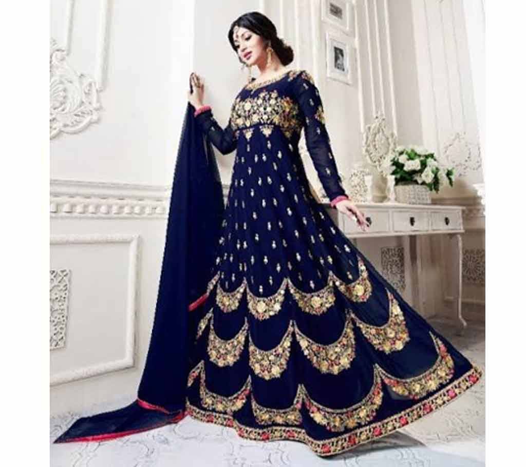 UNSTITCHED GEORGETTE WITH EMBROIDERY WORK FLOOR Touch ANARKALI SALWAR SUIT  ayesha 016