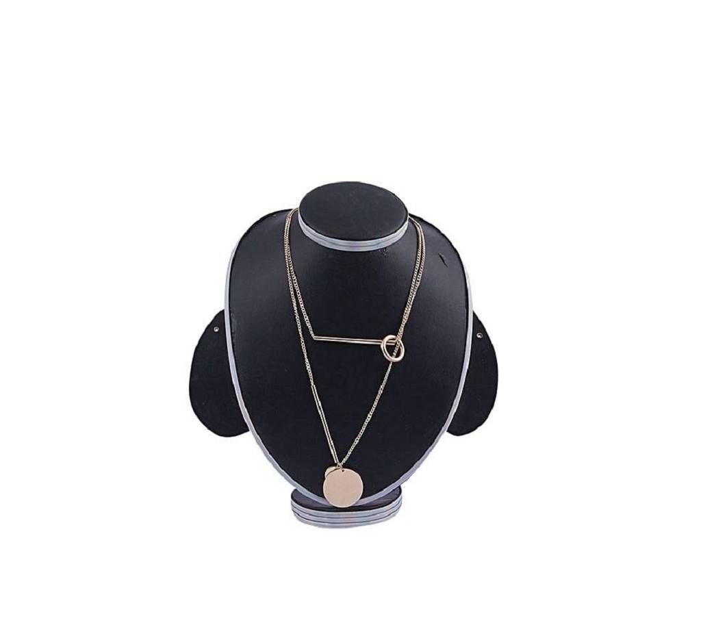 Golden Alloy Crystal Stone Necklace For Women