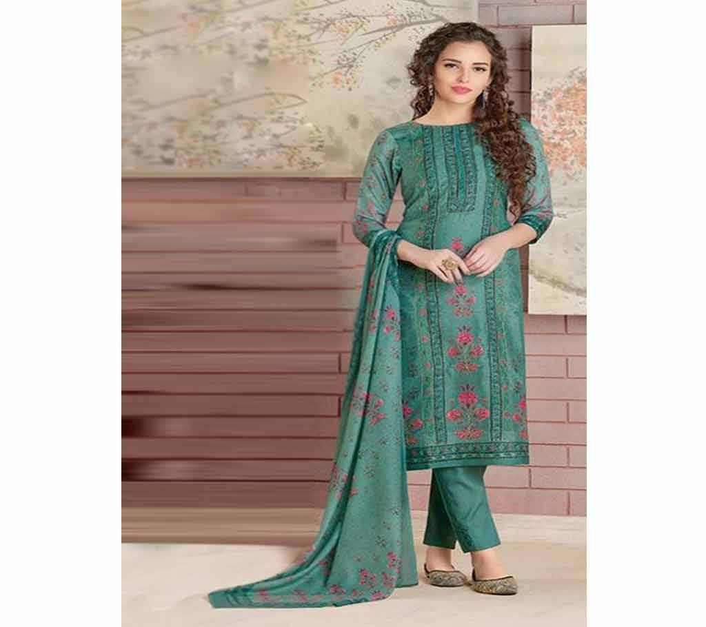 Rakhi Special Unstitched Printed Cotton Three Piece
