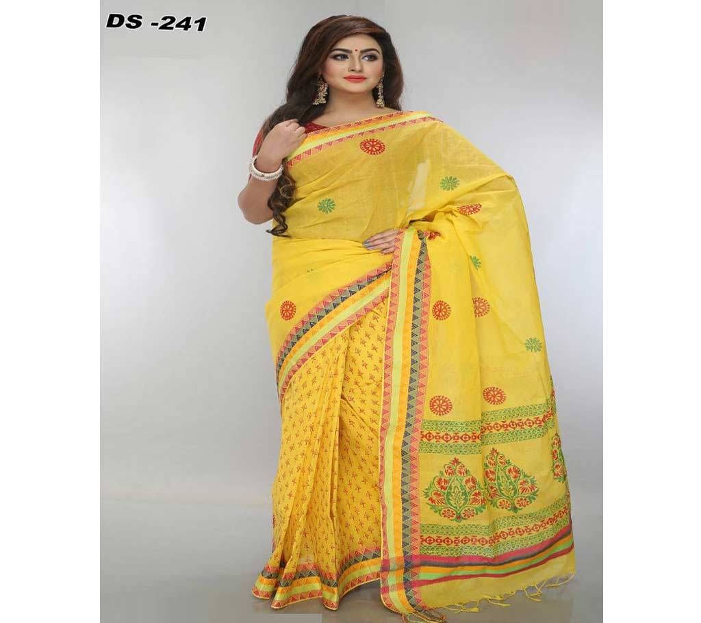 Cotton Spacial Block Printed saree