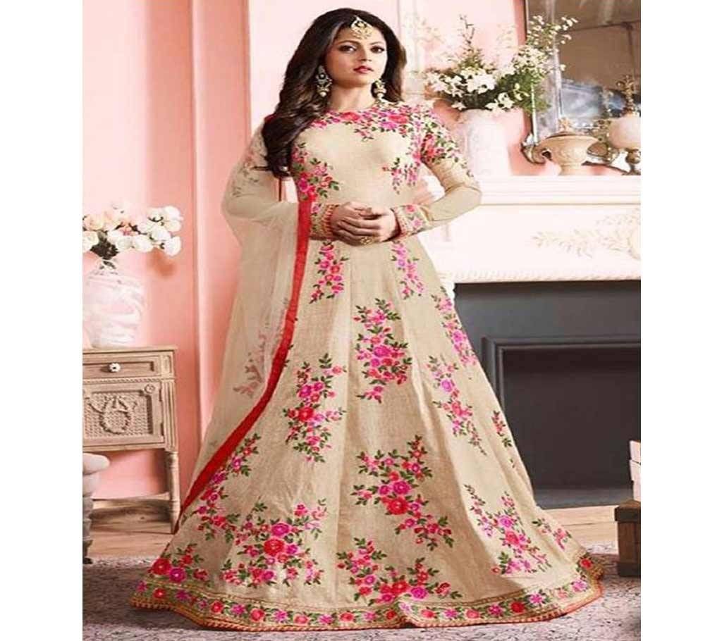 Beige Unstitched Georgette Anarkali for Women