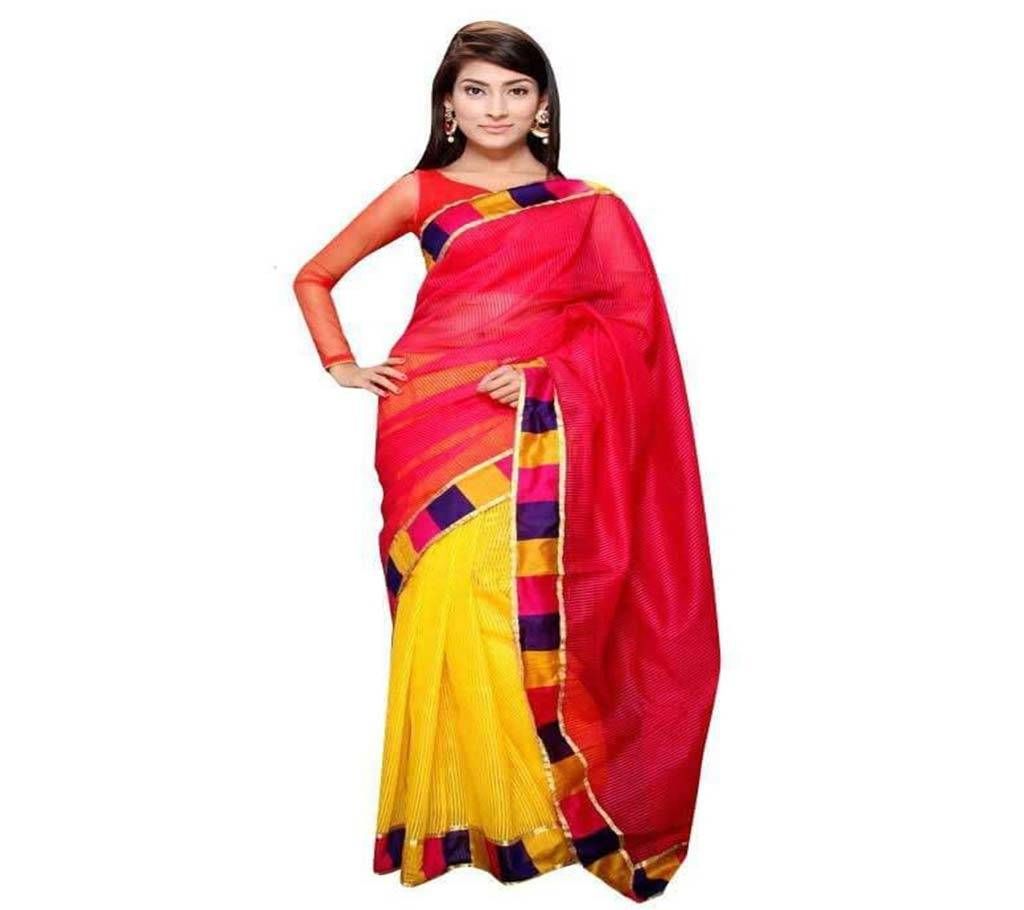 Multi Color Silk Sharee- 14 Red & Yellow Color Combined Design (SU588)