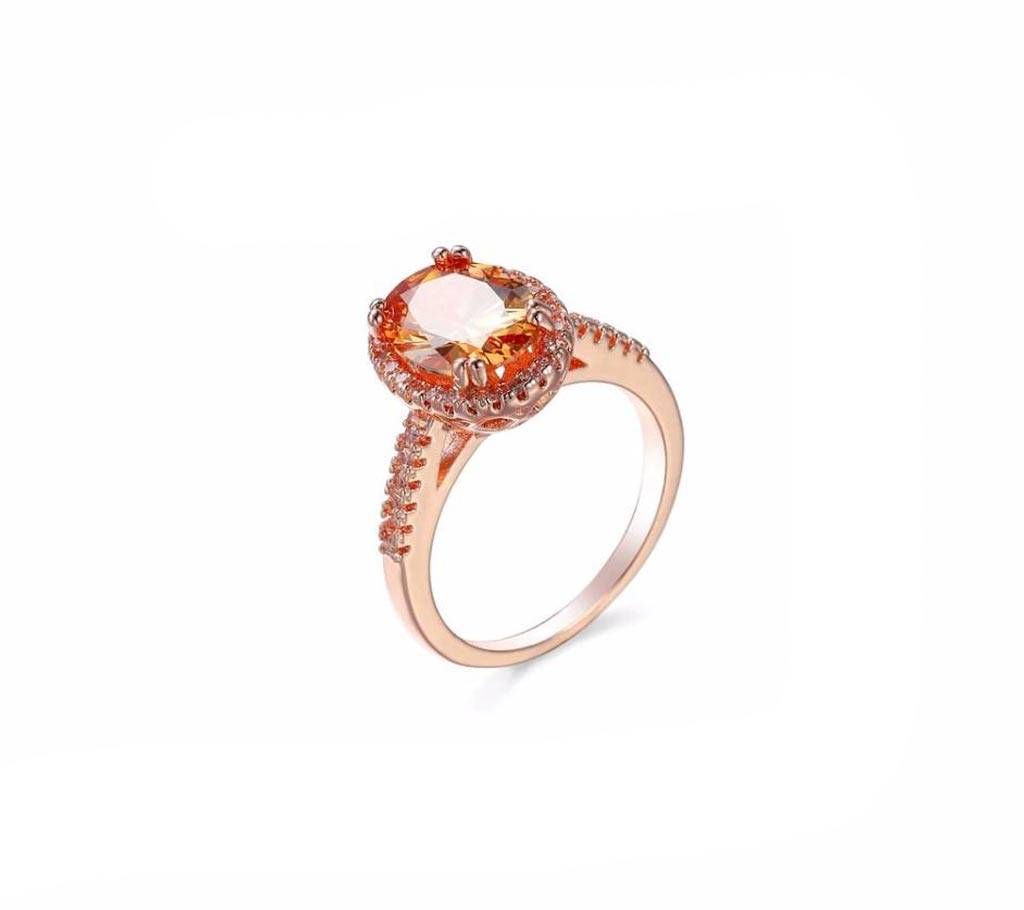 MOONROCY Cubic Zirconia Rose Gold Ring(size:6)