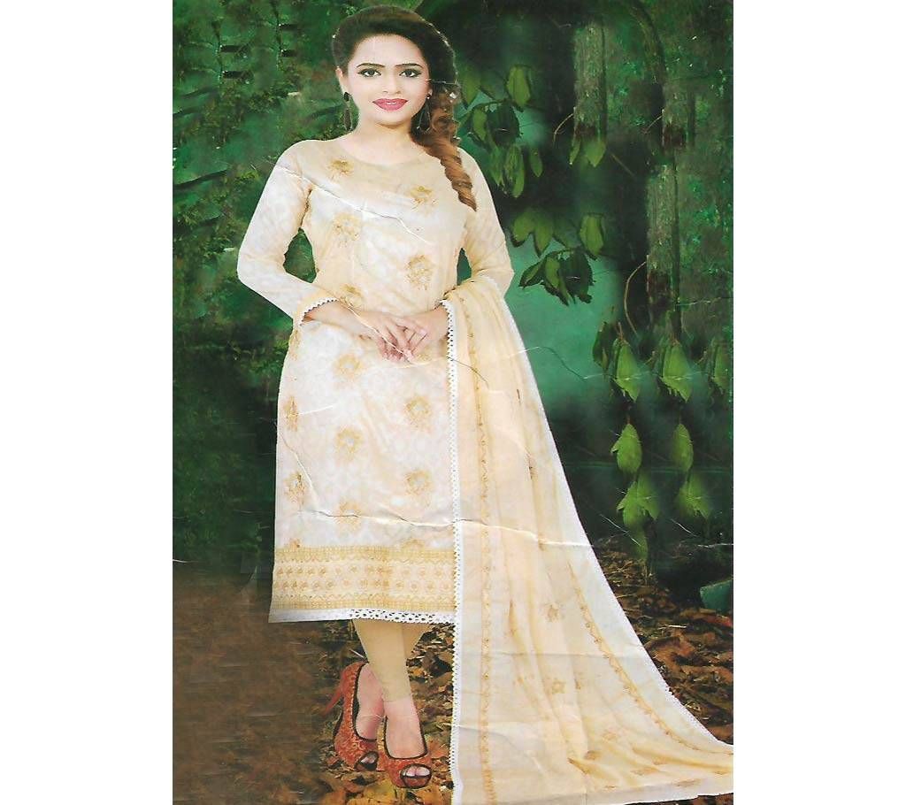 Full Body & Dupatta Embroidery Super Cotton Unstitched Shalwar Kameez