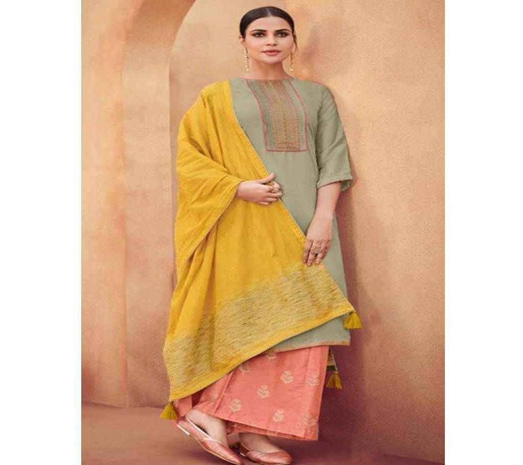 Varsah Rangrez Unstitched Embroidery Cotton Three Piece 