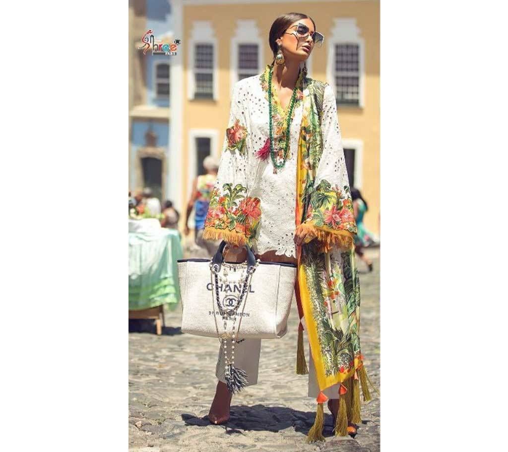 Shree Fabs Saadia Asad Festival Collection Vol 2 - 7015 - Off White with Multi Color